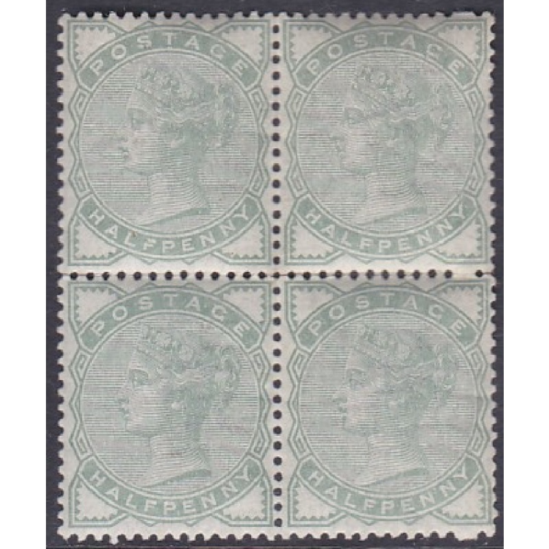 Sg 164 1880-1881 d Pale green block of 4 with pin perf at right unmounted Mint