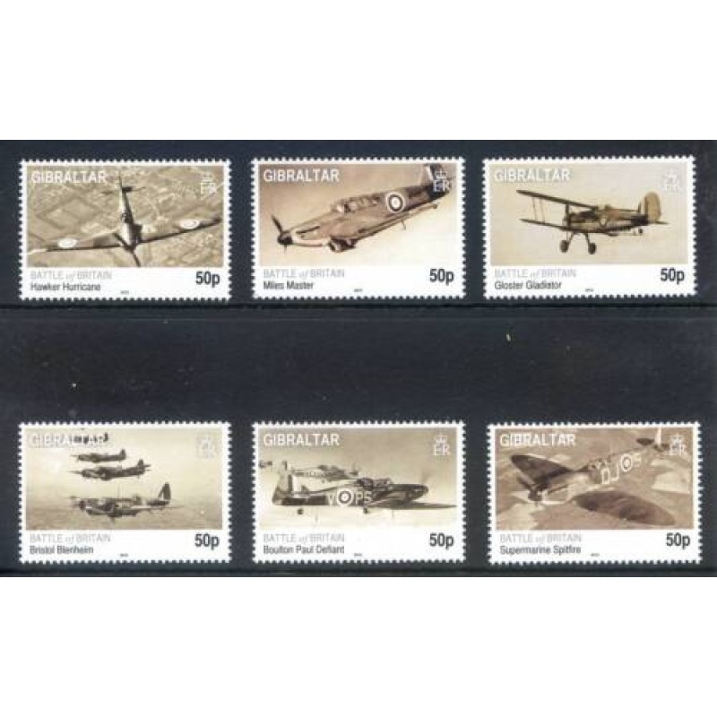 2011 Gibraltar Battle of Britain Set SG1348 1354 Unmounted Mint