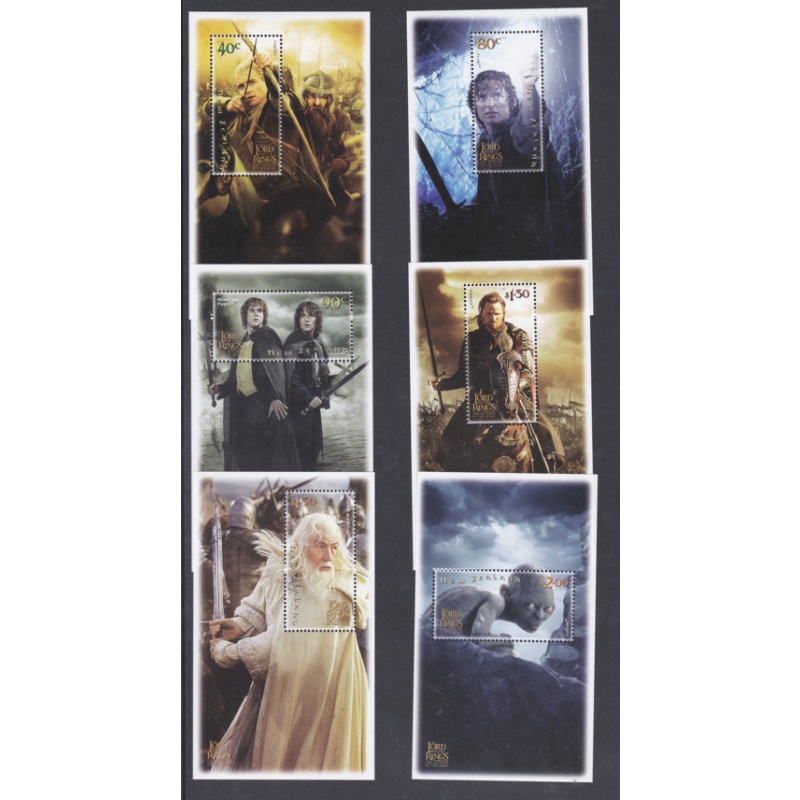 sg2652-2657 2003 New Zealand Lord of the rings set of sheetlets UNMOUNTED MINT