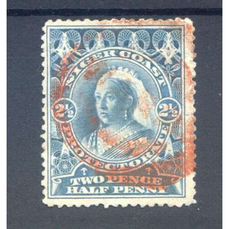 Niger Coast 2 1 2d Blue SG54b Used