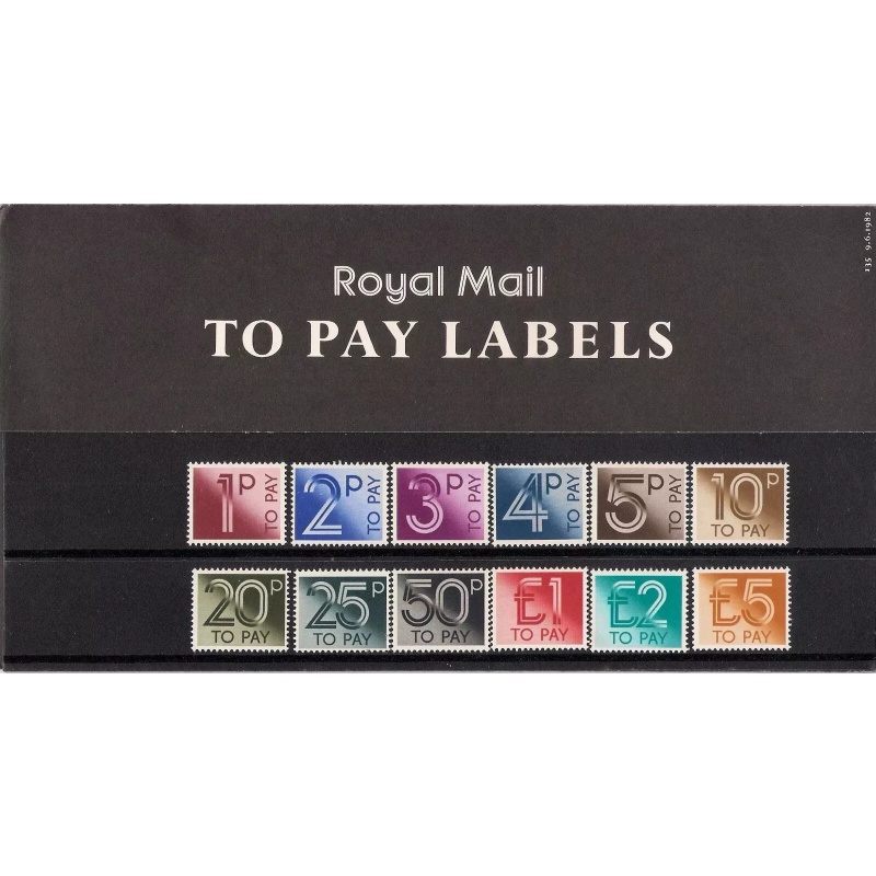 1982 To Pay Labels Postage Dues Royal Mail Pack 135 UNMOUNTED MINT