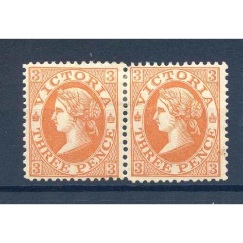 Victoria 3d Dull Orange Yellow SG149 mounted Mint Pair