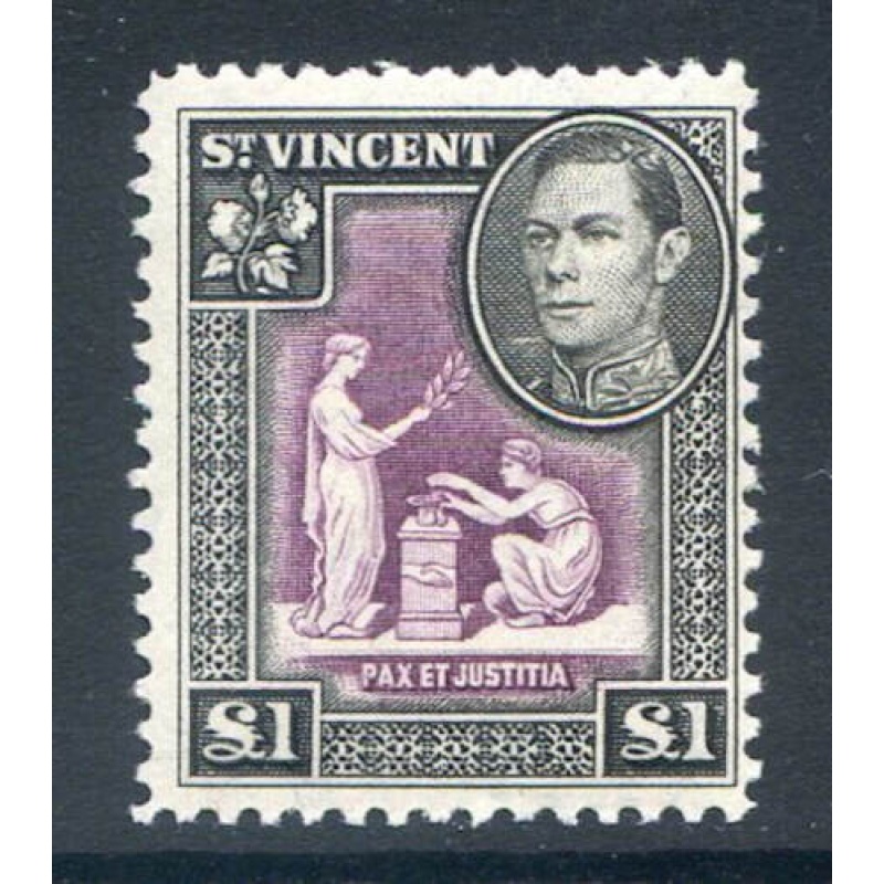 St Vincent 1 Purple  Black SG159 Unmounted Mint