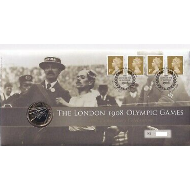 1908 2008 London Olympic games 100th anniv Coin Cover no. 09093 MINT