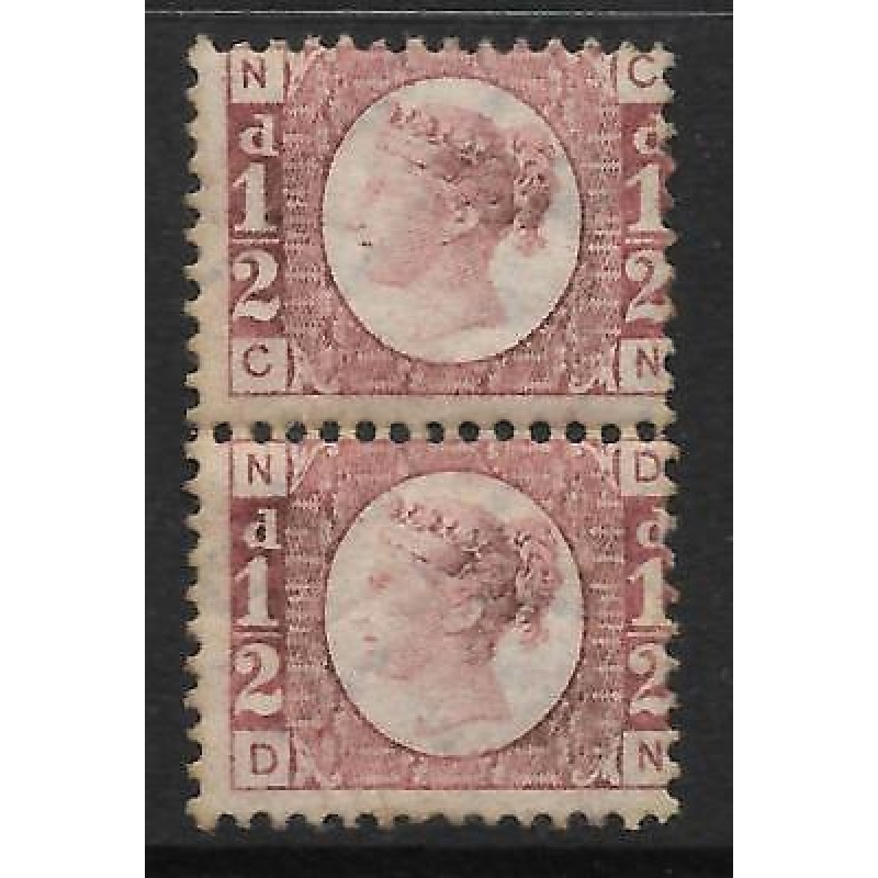 Sg 48 d Rose Red Plate 11 Lettered C-N D-N pair MOUNTED MINT