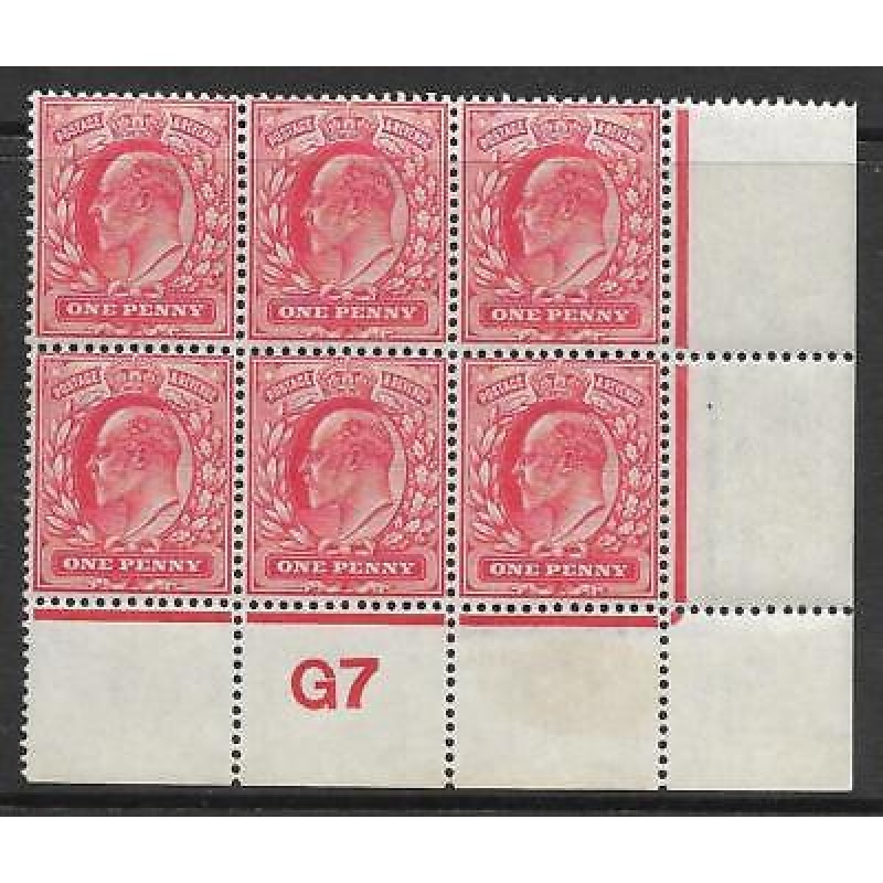 1d Scarlet Control G7 perf perf type V2 plate 35 UNMOUNTED MINT