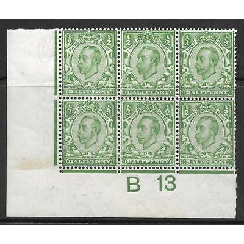 Sg 344 d Green Downey Head control B 13 perf 2 MOUNTED MINT in margin