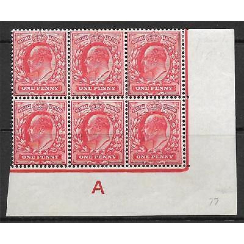 1d Scarlet Control A imperf perf type H1 Plate 77 MOUNTED MINT