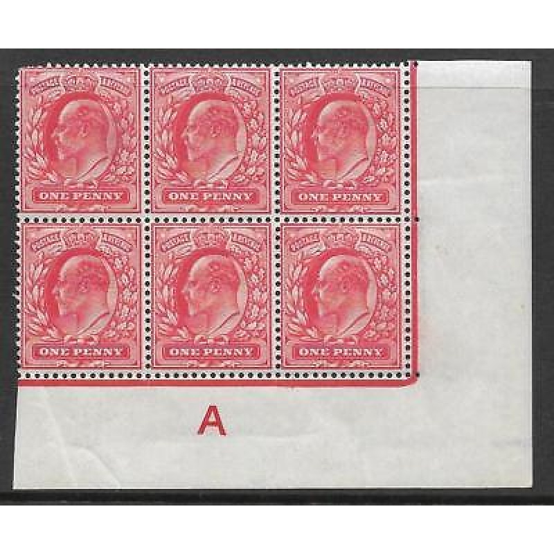 1d Scarlet Control A Imperf - Perf type H1 plate 77 UNMOUNTED MINT