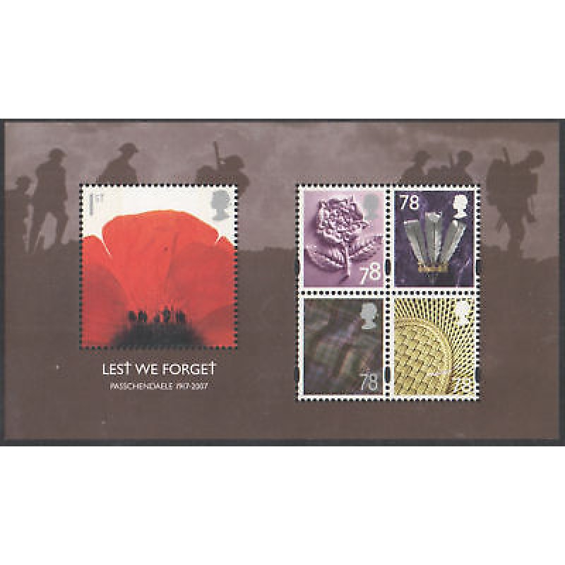 GB 2007 MS2796 Lest We Forget miniature sheet UNMOUNTED MINT