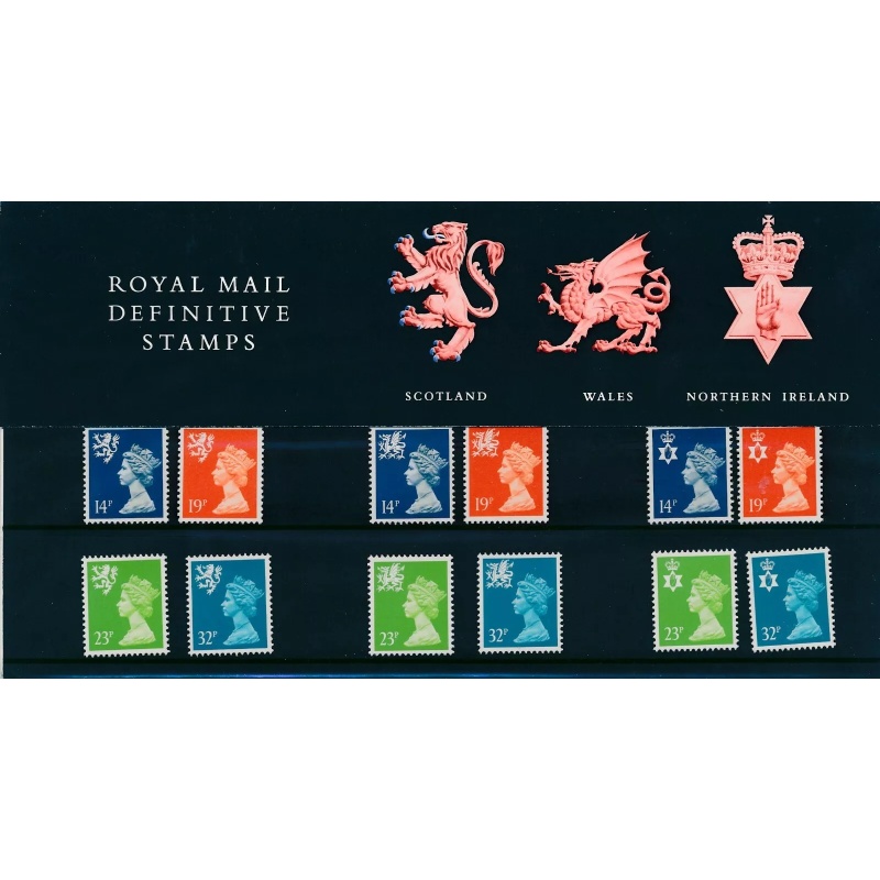 1988 Royal Mail Scotland Wales Ireland Definitives  no. 17 Presentation pack U M