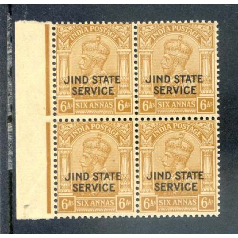 India 6aBistre SGO55 Mounted Mint Block 4