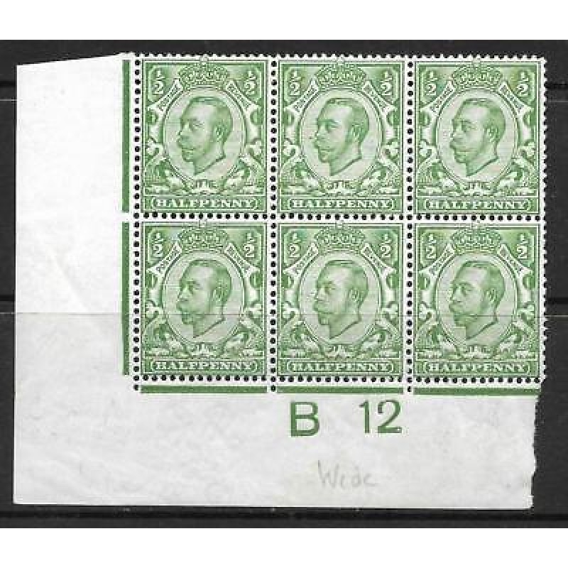 Sg 344 d Green Downey Head control B12(w) perf 2 MOUNTED MINT top middle stamp