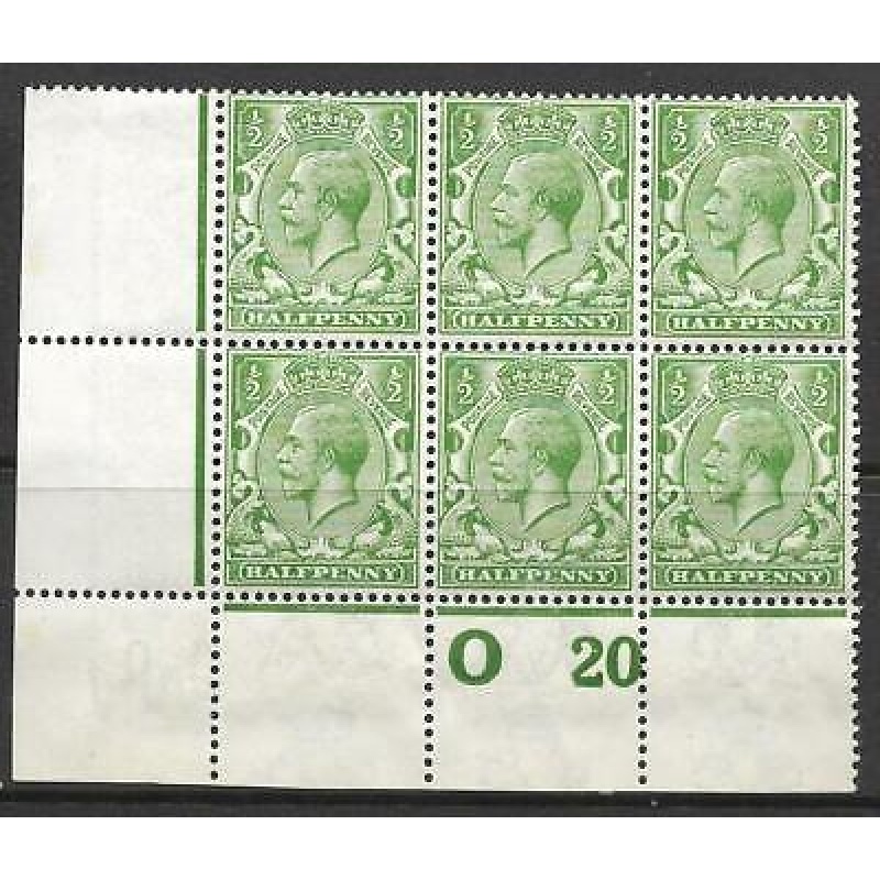 N14(8) d Yellow Green Control O20 perf block of 6 UNMOUNTED MINT MNH