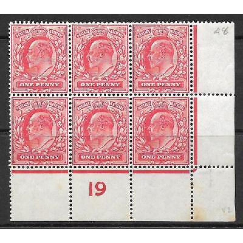 1d Scarlet Control I9 perf perf type V2plate 48 UNMOUNTED MINT - tone spots