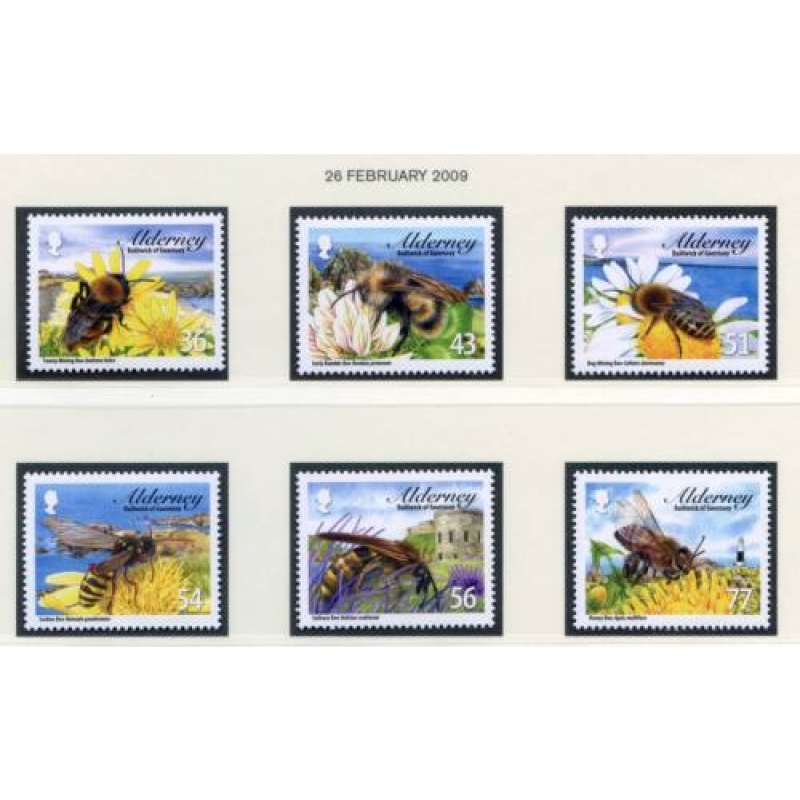 Alderney 2009 Bees Set SGA356 A361 Unmounted Mint