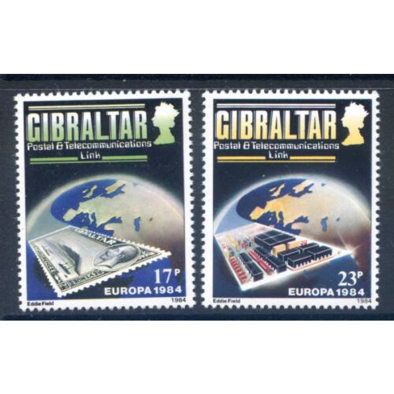 1984 Gibraltar Posts and Telecommunications Set SG504 505 Unmounted Mint