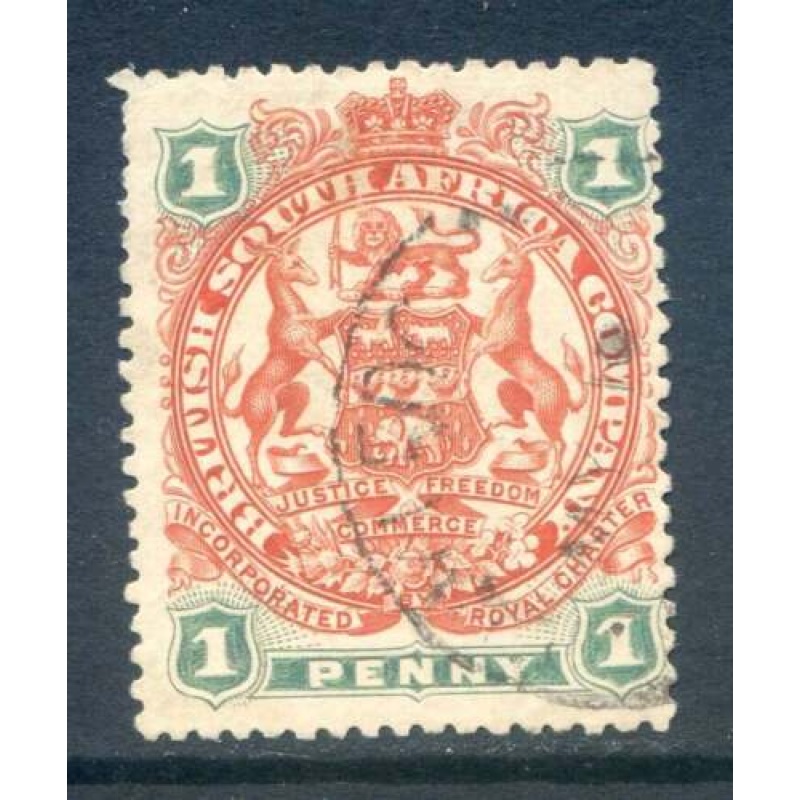 Rhodesia 1d Scarlet  Emerald SG67 Fine Used