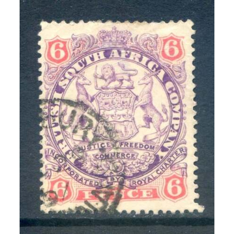 Rhodesia 6d Mauve 7 Pink SG33 Fine Used