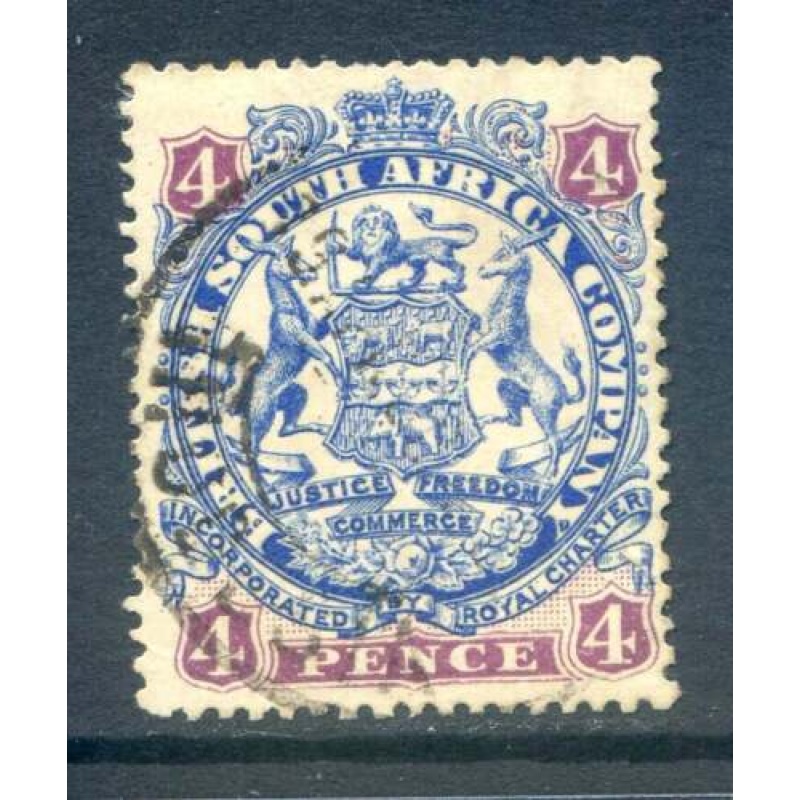 Rhodesia 4d Ultramarine  Mauve  SG44 Fine Used