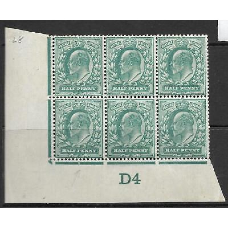 d Blue-Green Control D4 (Co-Ex) perf type H1 plate 28 UNMOUNTED MINT