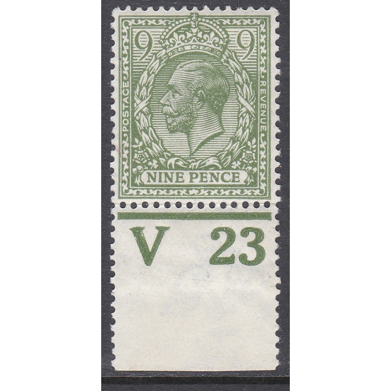 N30(-) 9d Bright Olive Green Royal Cypher Control V23 perf UNMOUNTED MINT(2)