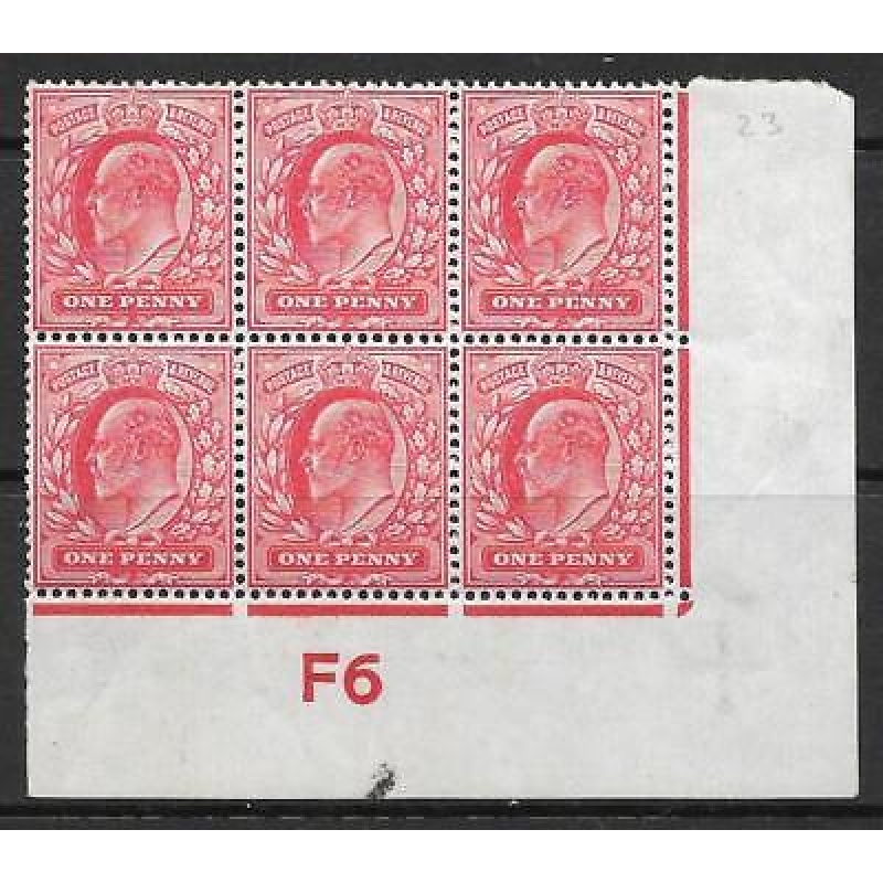 1d Scarlet Control F6 imperf perf type H1 plate 23 Lightly MOUNTED MINT