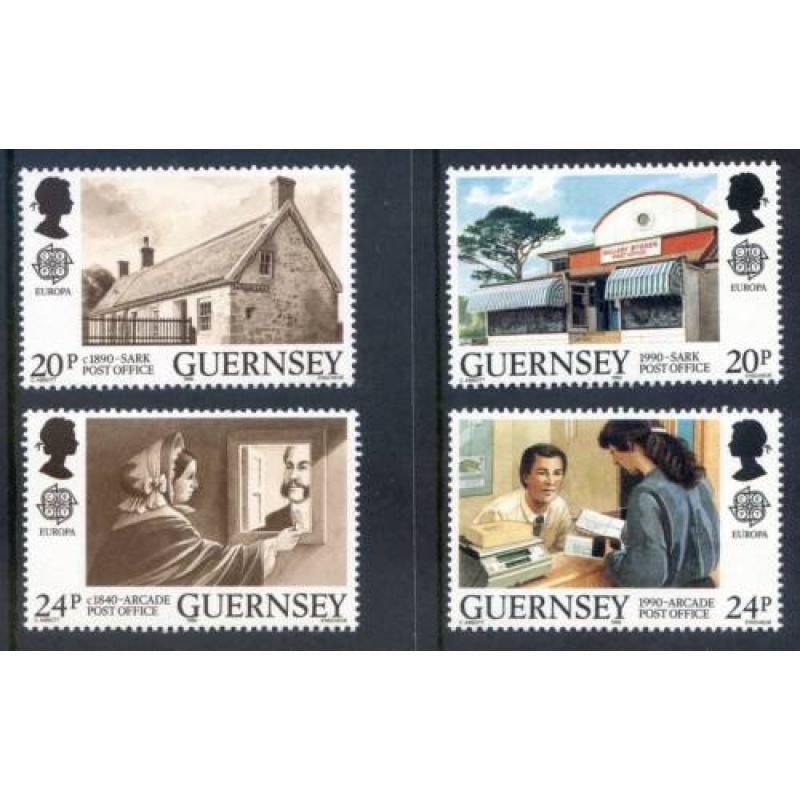 Guernsey 1990 Post Office Buildings set SG486 489 Unmounted mint