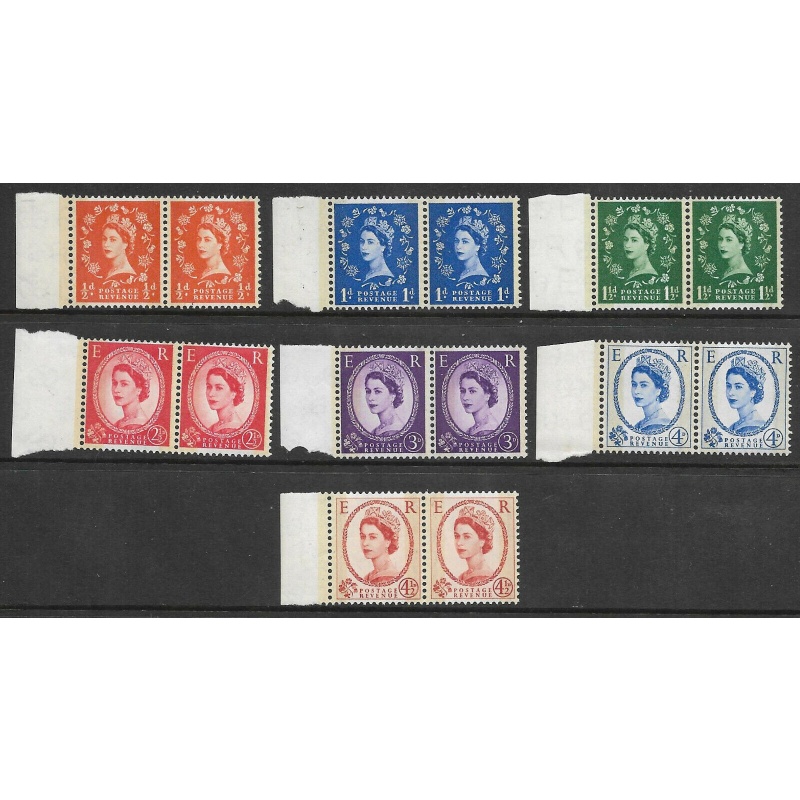 Sg 599 - 609 Wilding Phos graphite Narrow Band Left marginal set UNMOUNTED MINT