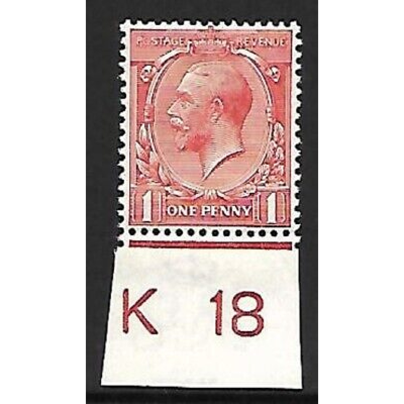 N16(8) 1d Pale Red Royal Cypher Control K18 Imperf UNMOUNTED MINT MNH