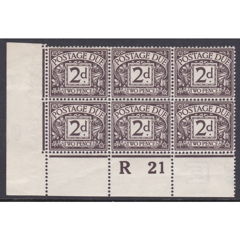 D4 2d Royal Cypher Postage due Control R 21 perf MOUNTED MINT