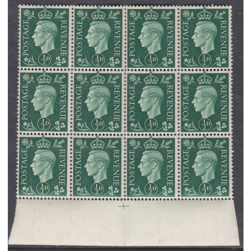 Sg 462d Q1(d) d Green Dark colours Block of 12 Spur to 2 of  Unmounted Mint