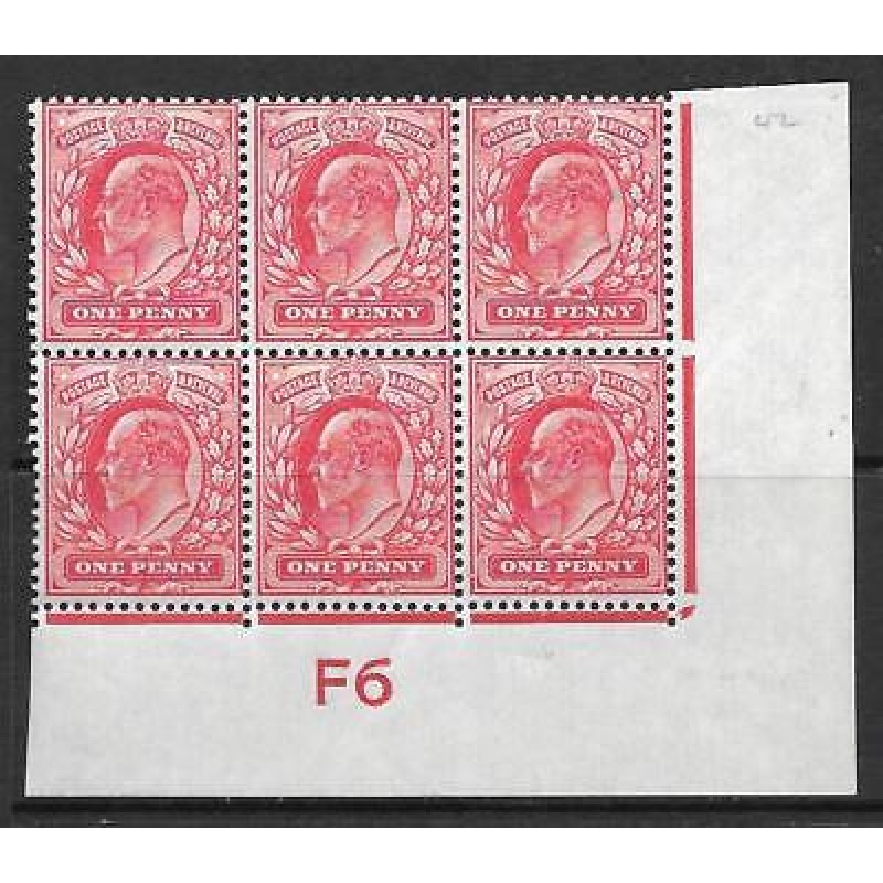 1d Scarlet Control F6 imperf perf type V2A plate 42 MOUNTED MINT