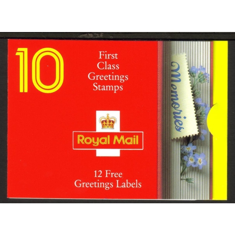 KX4 1992 Memories Greetings 10 x 1st with Labels UNMOUNTED MINT - Cyl B1A-B1F