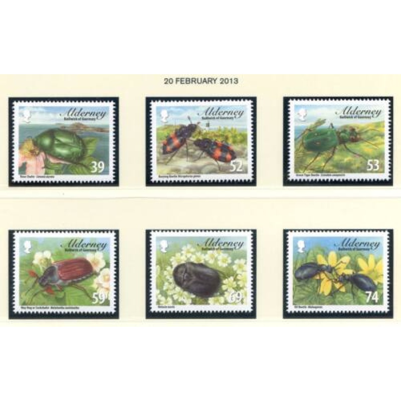 Alderney 2013 Beetles Set SGA481 A486 Unmounted Mint