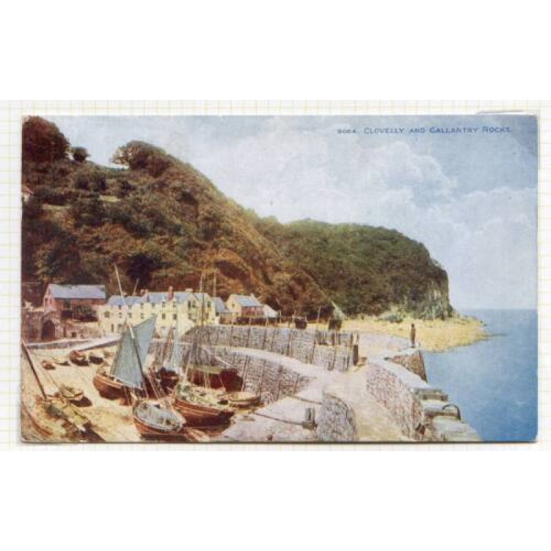 Clovelly  Gallantry Rocks Postcard Used with British Empire Cancel