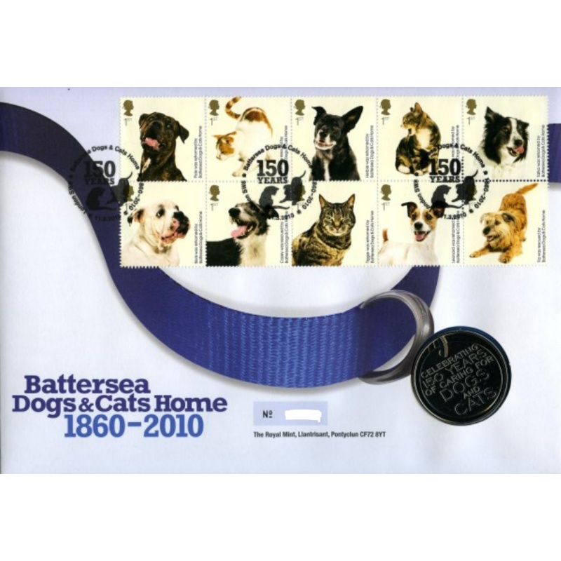 2010 Battersea Dogs  Cats Home coin cover no. 372 Royal Mint