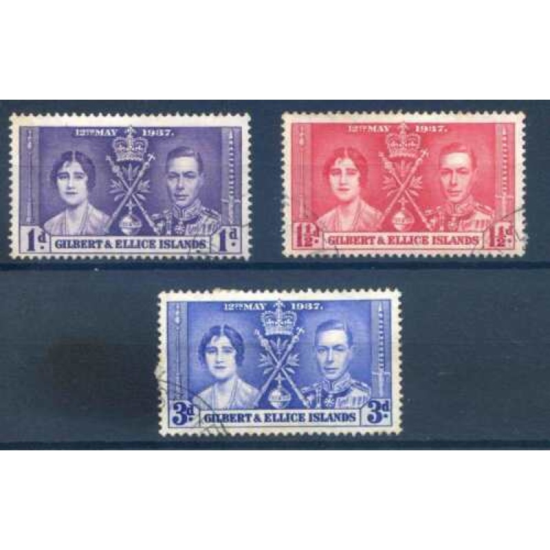 Gilbert  Ellice 1937 Coronation set SG40 42 Fine Used