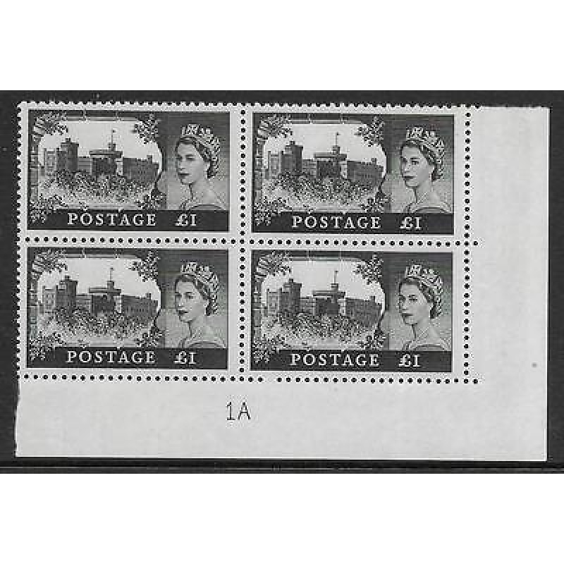 1 No WMark Bradbury Wilkinson Castles Cyl Block 1A UNMOUNTED MINT MNH