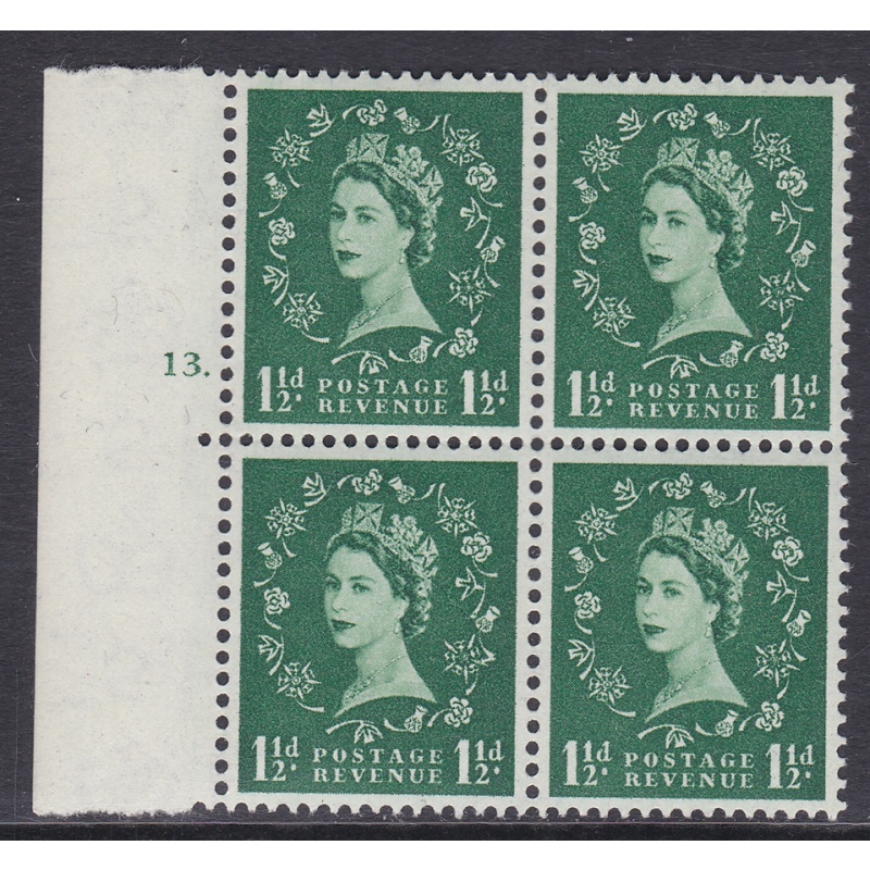 S26e variety 1d Wilding Edward Wmk Cyl 13 Dot Block of 4 UNMOUNTED MINT