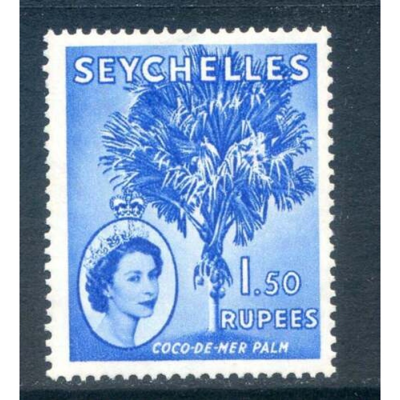 Seychelles 1r 50 Blue SG185 Mounted Mint