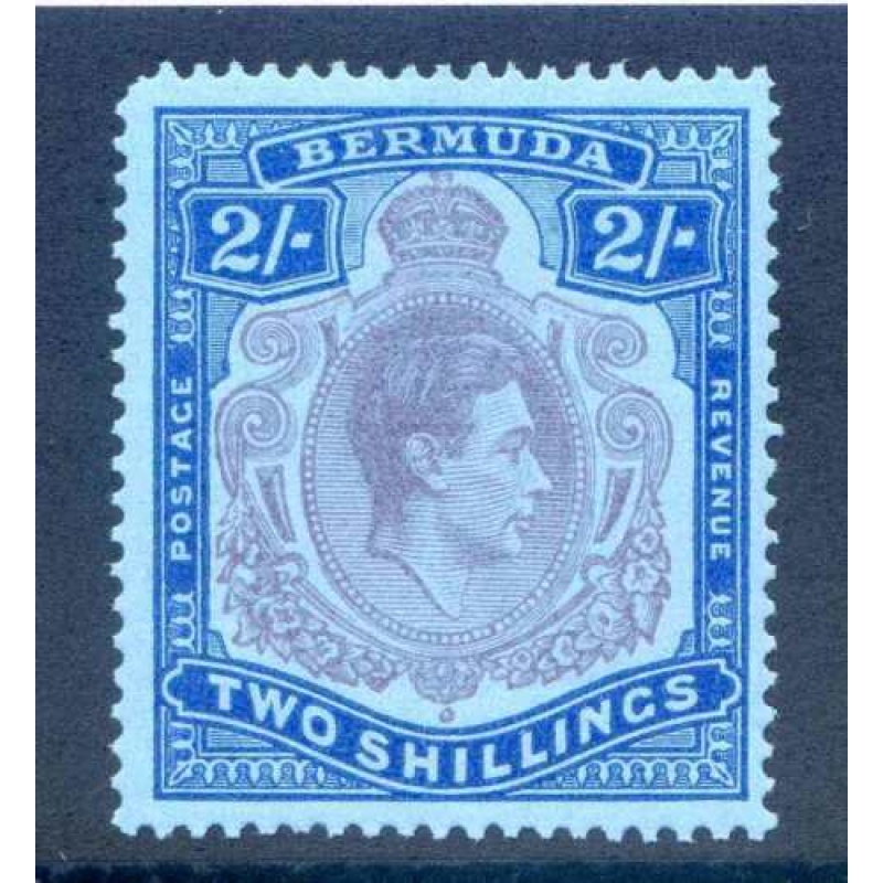 Bermuda SG116e 2 - Dull Purple and Blue Pale Blue Lightly Mounted Mint