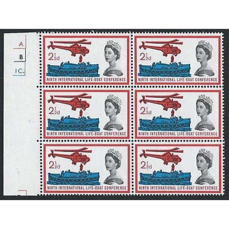 1963 Lifeboat 2 1 2d Ord No dot Cylinder (R12) - Listed Missing Neckline - MNH