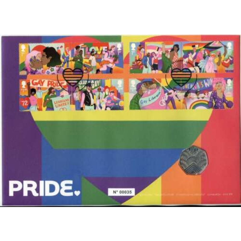 2022 PRIDE 50p COIN COVER BRILLIANT UNCIRCULATED