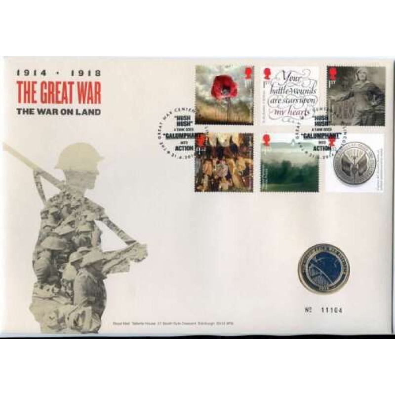 2016 The Great War 1914-1918 Army 2 Two Pound Coin Cover