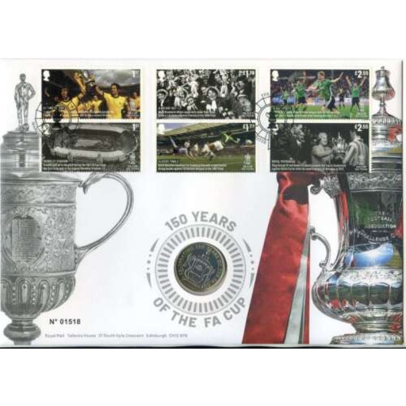 2022 THE FA CUP 2 COIN COVER BRILLIANT UNCIRCULATED