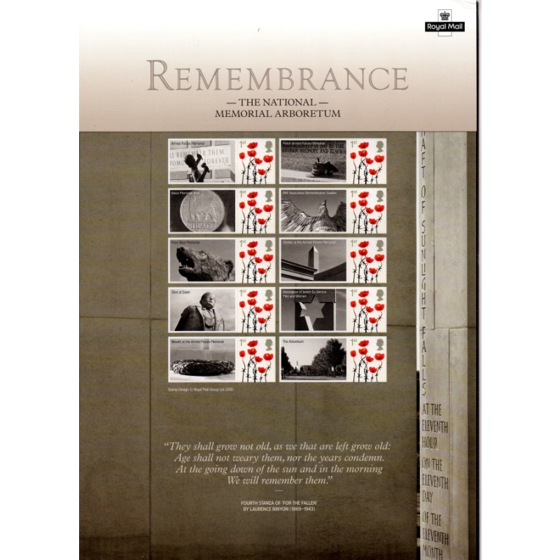 CS-12 2010 Remembrance Smiler Sheet  UNMOUNTED MINT