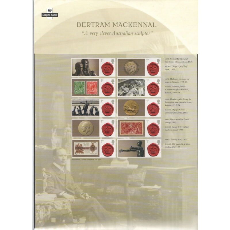 CS-22 2013 Bertram Mackennal smiler sheet UNMOUNTED MINT