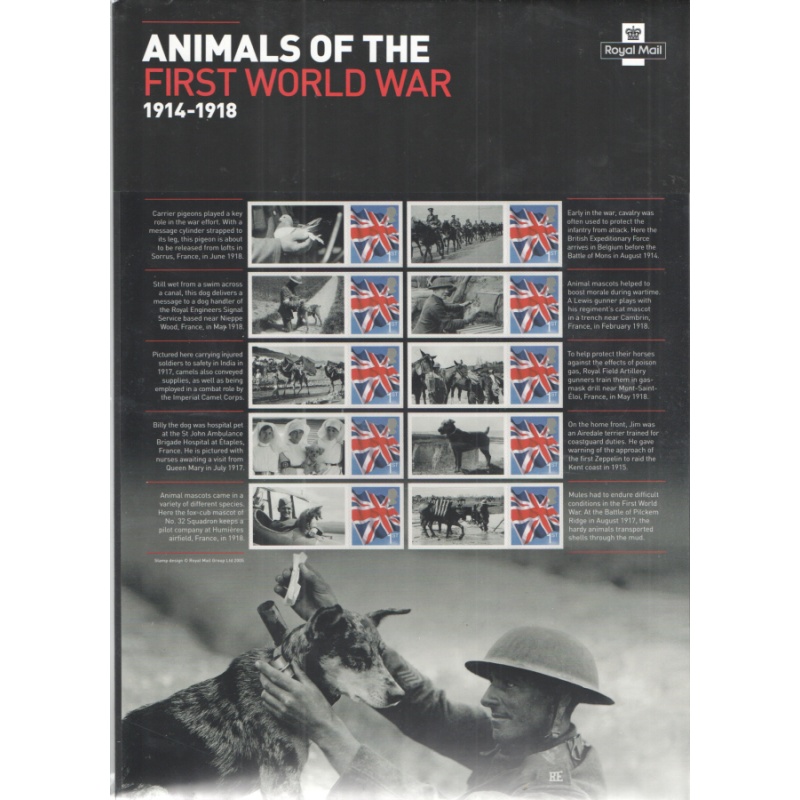 CS-30 2015 Animals Of the 1st world war Smiler sheet UNMOUNTED MINT