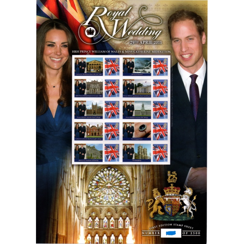 GB 2011 BC-339  Royal Wedding  smiler sheet no. 1719 UNMOUNTED MINT MNH